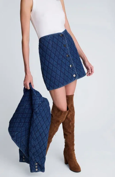 Kenneth Cole Quilted Miniskirt In Blue