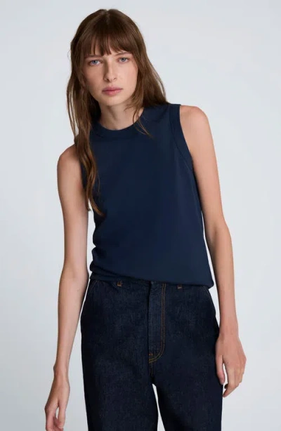 Kenneth Cole Crewneck Cotton Tank Top In Blue