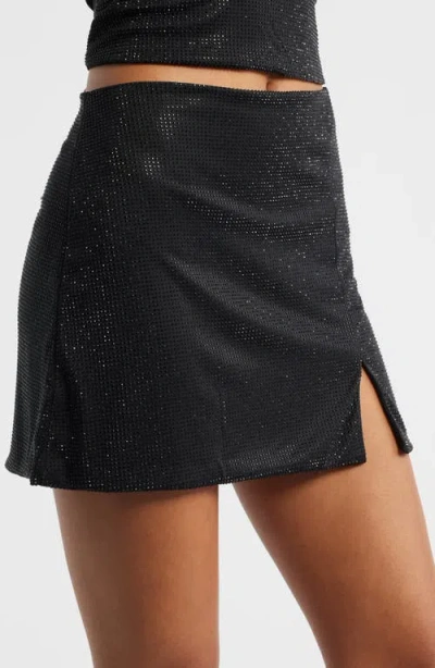 Mango Cher Crystal Detail Miniskirt In Black