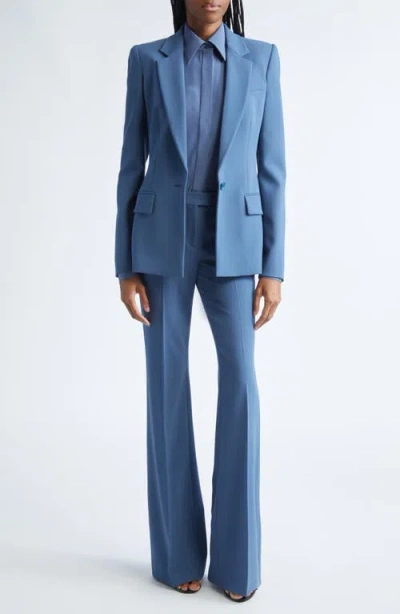 Michael Kors Collection Stretch Virgin Wool Blazer In Blue