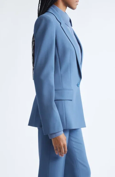 Michael Kors Collection Stretch Virgin Wool Blazer In Blue