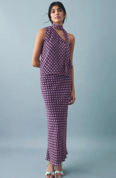 Mango Teen Asymmetric One Shoulder Top In Purple