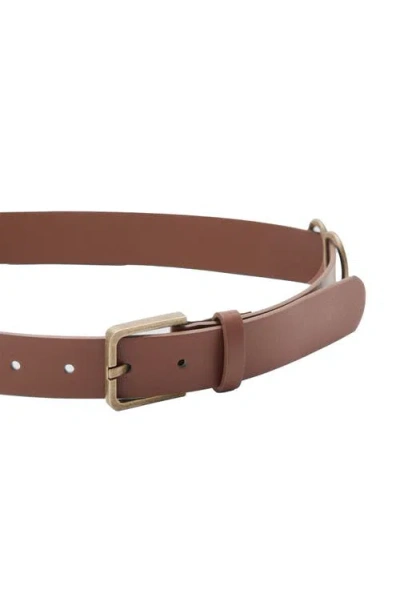Mango Teen Heart Charm Belt In Brown