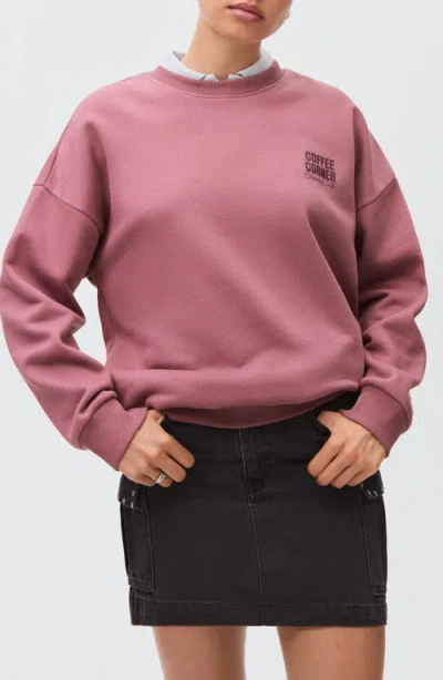 Mango Teen Oversize Graphic Sweatshirt In Pink