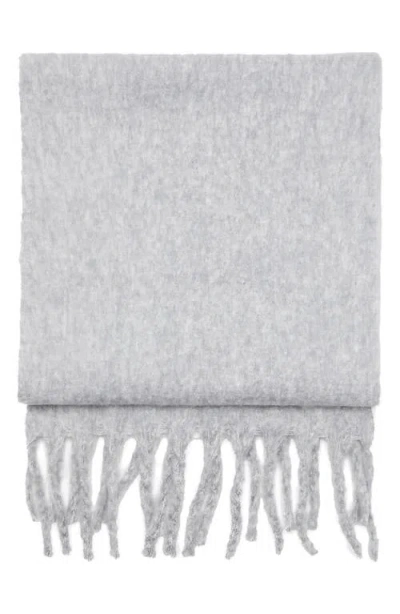 Mango Teen Knit Fringe Scarf In Gray