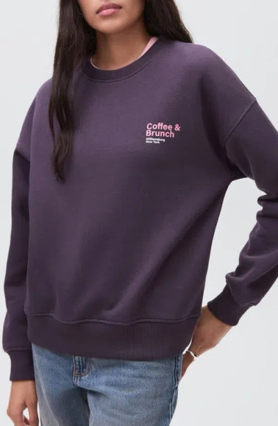 Mango Teen Oversize Graphic Sweatshirt In Purple