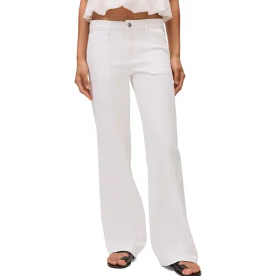 Mango Teen Star Embroidered Straight Leg Jeans In White
