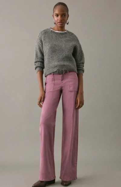 Mango Teen Star Embroidered Straight Leg Jeans In Pink