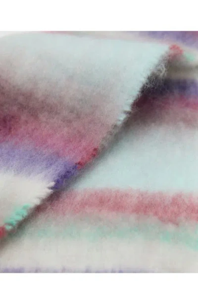 Mango Teen Striped Knit Fringe Scarf In Multi