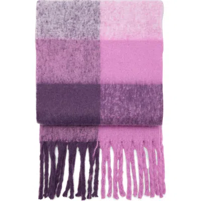 Mango Teen Striped Knit Fringe Scarf In Multi