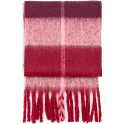 Mango Teen Striped Knit Fringe Scarf In Multi