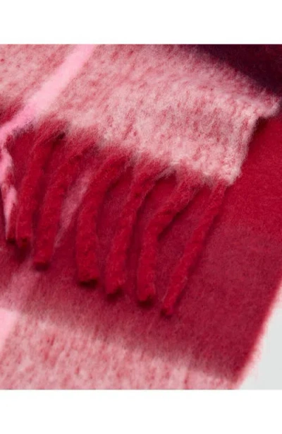 Mango Teen Striped Knit Fringe Scarf In Multi