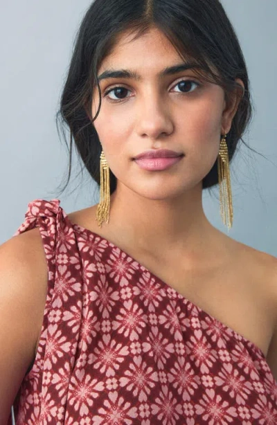 Mango Teen Asymmetric One Shoulder Top In Multi