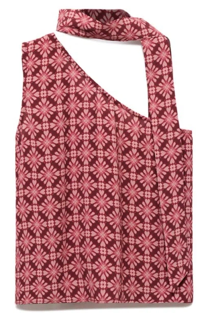 Mango Teen Asymmetric One Shoulder Top In Multi