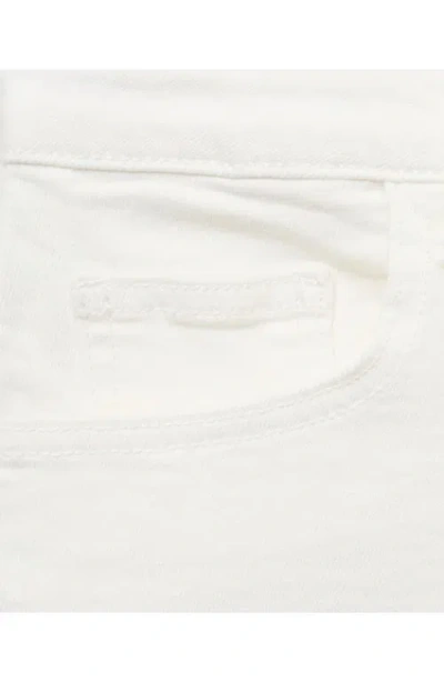 Mango Teen Fray Hem Low Rise Shorts In White