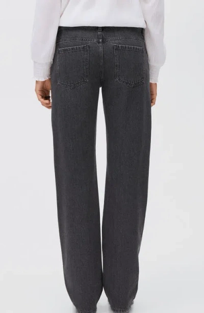 Mango Teen Studded Low Rise Straight Leg Jeans In Blue