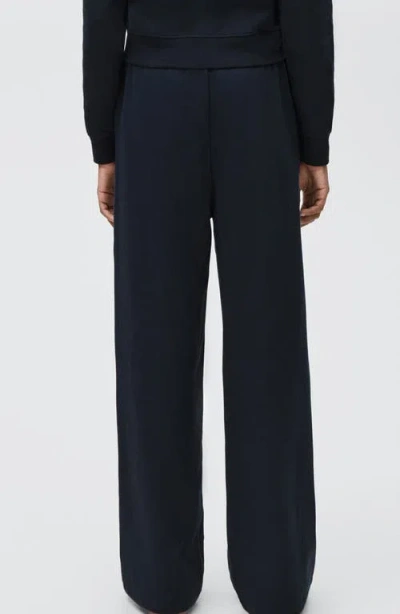 Mango Teen Cotton Wide Leg Pants In Blue
