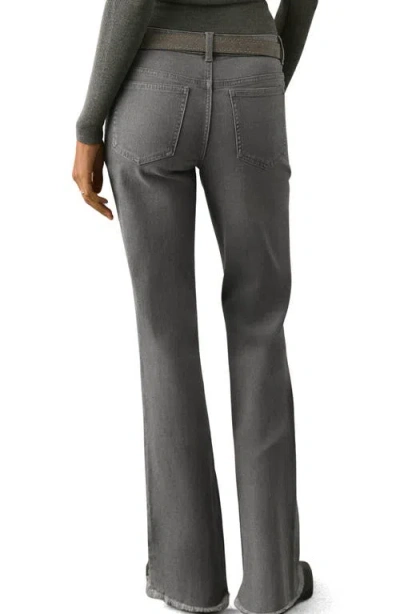 Mango Teen Low Rise Stud Flare Jeans In Gray