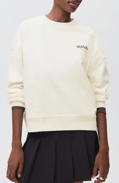 Mango Teen Oversize Graphic Sweatshirt In White