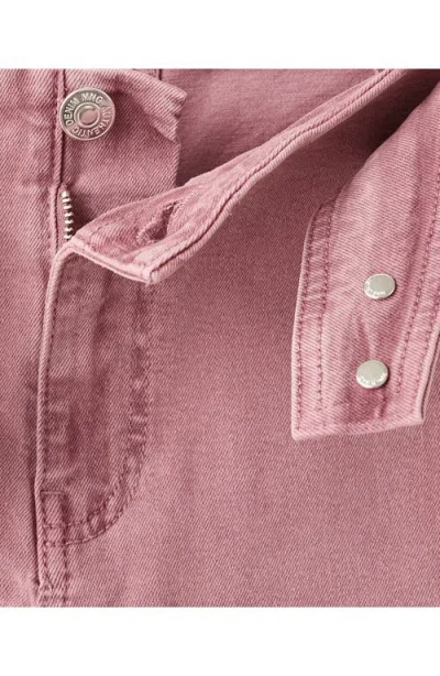 Mango Teen Belted Low Rise Straight Leg Jeans In Pink