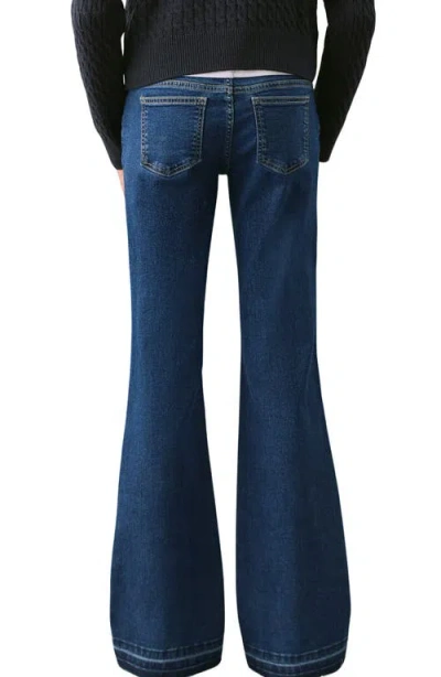 Mango Teen Release Hem Low Rise Flare Jeans In Blue