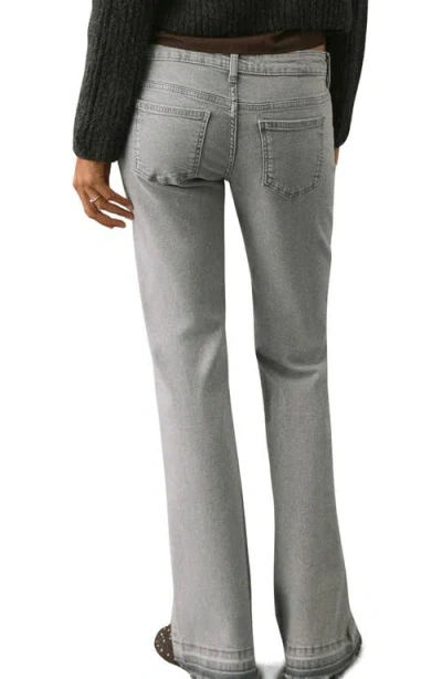 Mango Teen Release Hem Low Rise Flare Jeans In Gray