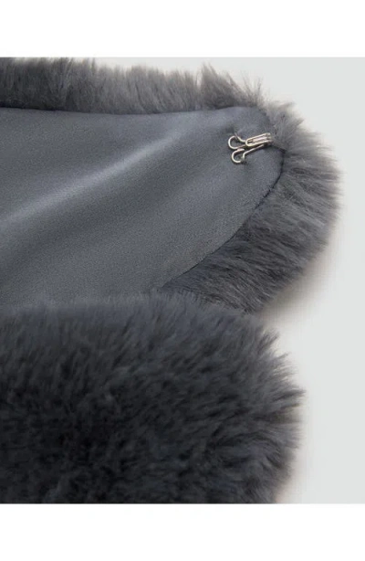 Mango Teen Faux Fur Stole In Gray
