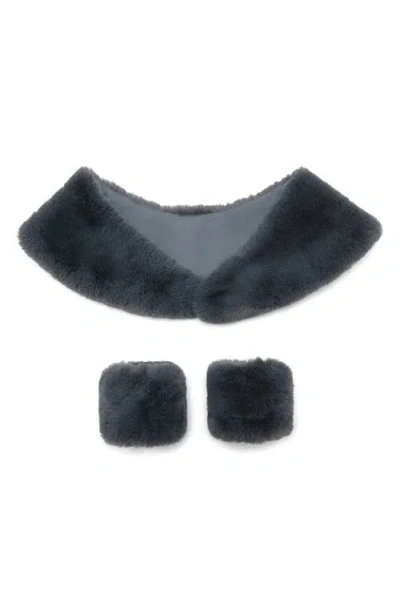 Mango Teen Faux Fur Stole In Gray