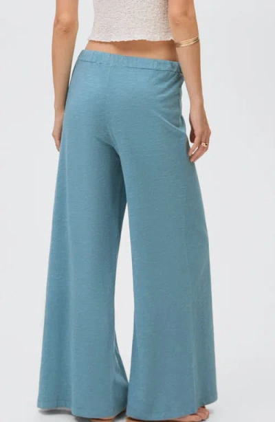 Mango Teen Cotton Wide Leg Pants In Blue