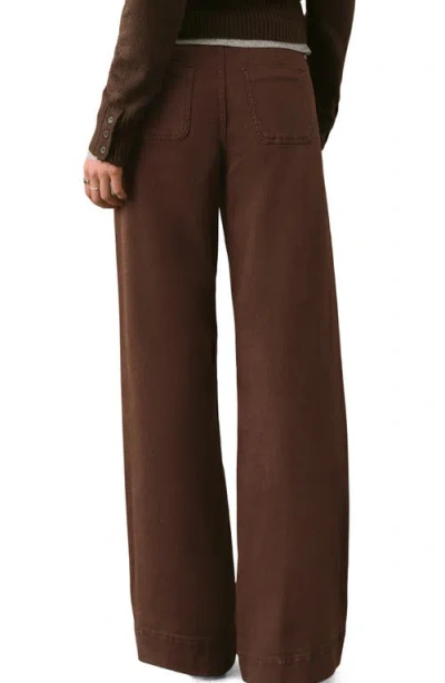 Mango Teen Patch Pocket Wide Leg Jeans In Brown