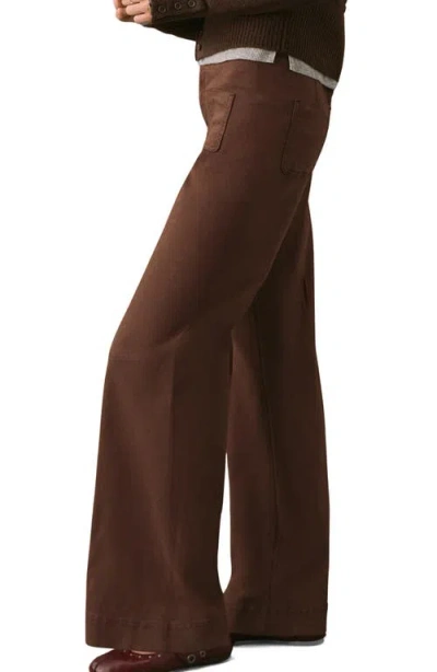 Mango Teen Patch Pocket Wide Leg Jeans In Brown