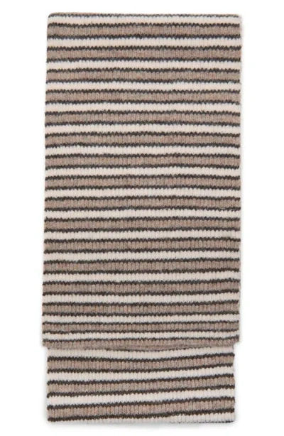 Mango Teen Striped Knit Scarf In Black