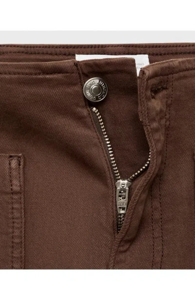 Mango Teen Patch Pocket Wide Leg Jeans In Brown