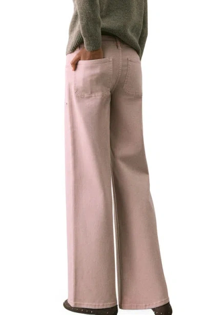 Mango Teen Studded Culotte Wide Leg Jeans In Pink