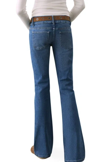 Mango Teen Low Rise Flare Jeans In Blue