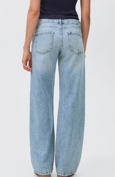 Mango Teen Low Rise Wide Leg Jeans In Blue