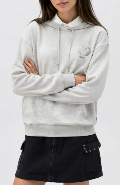 Mango Teen Foil Print Hoodie In Gray