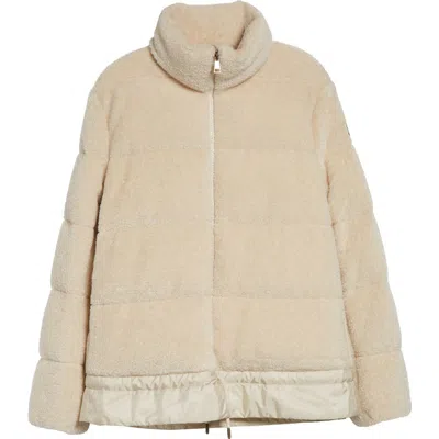 Moncler Cedre Teddy Down Jacket In Neutral
