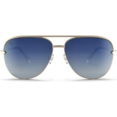 Blenders Eyewear 60.5mm Shadow Polarized Aviator Sunglasses In Blue