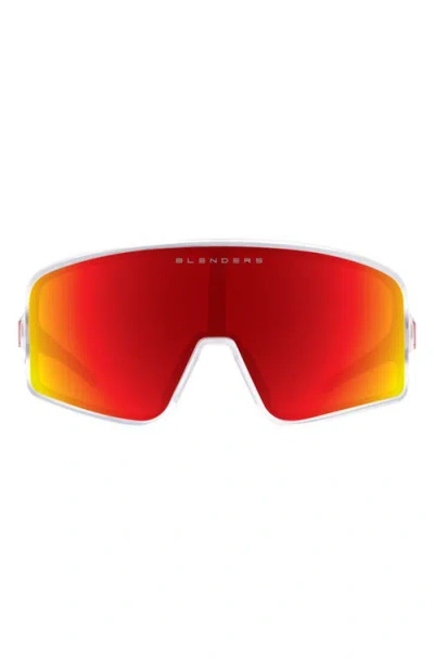 Blenders Eyewear Eclipse 133mm Polarized Shield Sunglasses In Orange