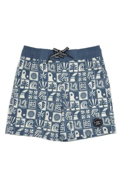 Feather 4 Arrow Kids' Print Board Shorts In Blue