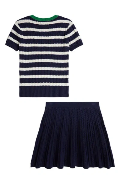 Polo Ralph Lauren Ralph Lauren Striped Cotton Sweater & Skirt Set In Multi