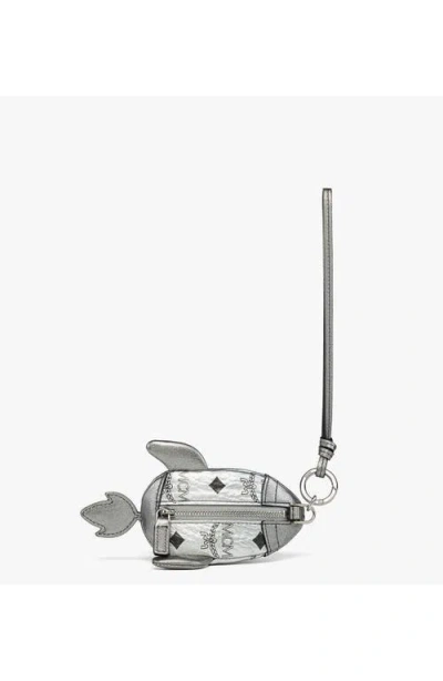 Mcm Aren Rocket Pouch Charm In Silver