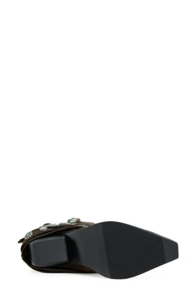 Azalea Wang Ashraf Studded Western Boot In Brown
