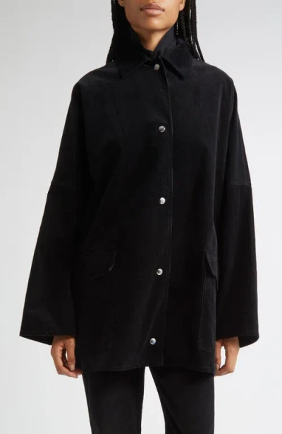 Totême Toteme Organic Cotton Corduroy Overshirt Jacket In Black