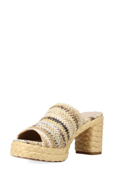 Pelle Moda Capree Espadrille Platform Slide Sandal In Neutral