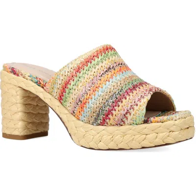 Pelle Moda Capree Espadrille Platform Slide Sandal In Multi