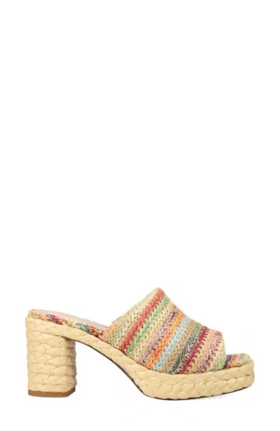 Pelle Moda Capree Espadrille Platform Slide Sandal In Multi