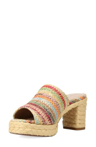 Pelle Moda Capree Espadrille Platform Slide Sandal In Multi