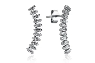 Reis Jewellery Women's Moon White Diamond Earring In White